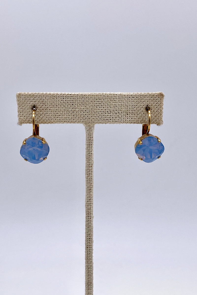 La Vie Parisienne - Air Blue Opal Swarovski Crystal Leverback Stud Earrings