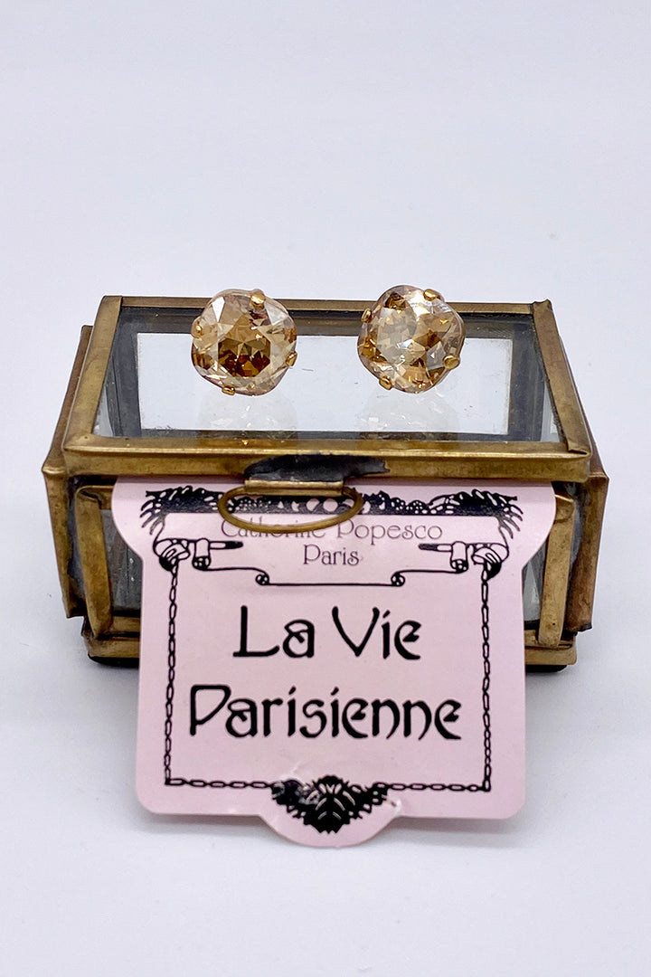 La Vie Parisienne - Champagne Swarovski Crystal Stud Earrings