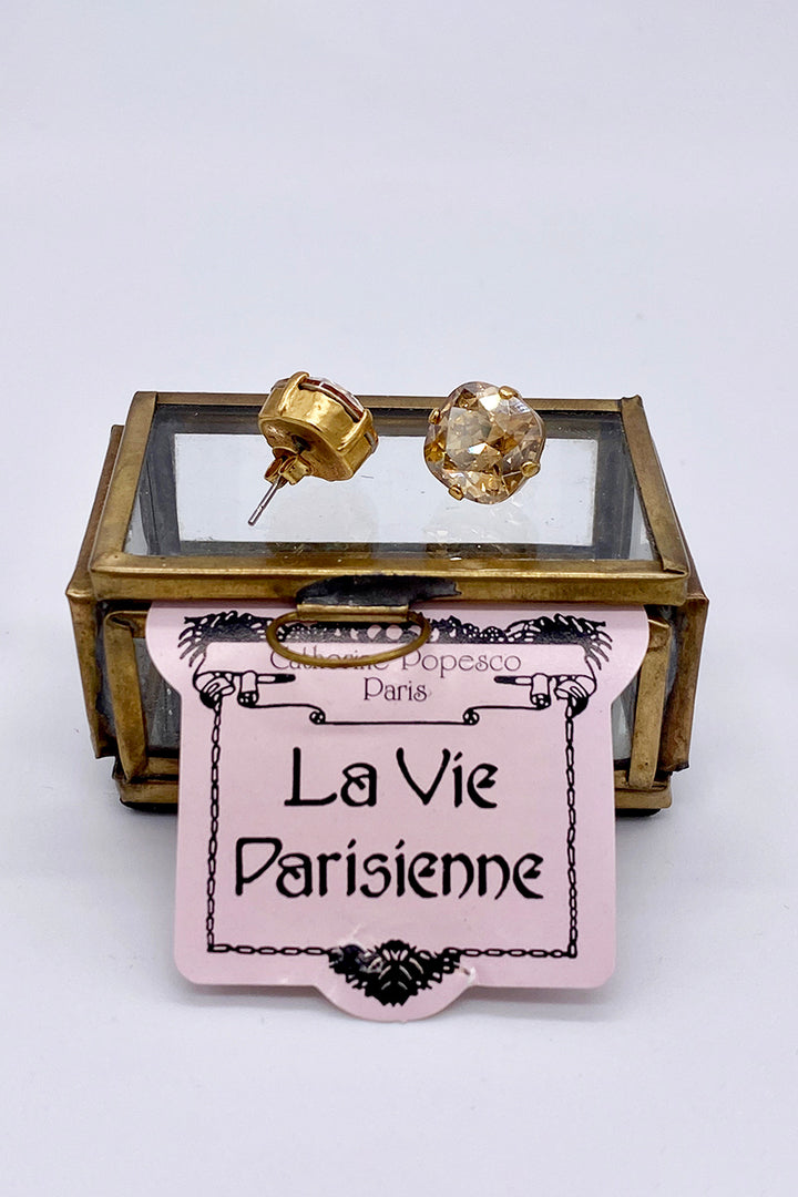 La Vie Parisienne - Champagne Swarovski Crystal Stud Earrings