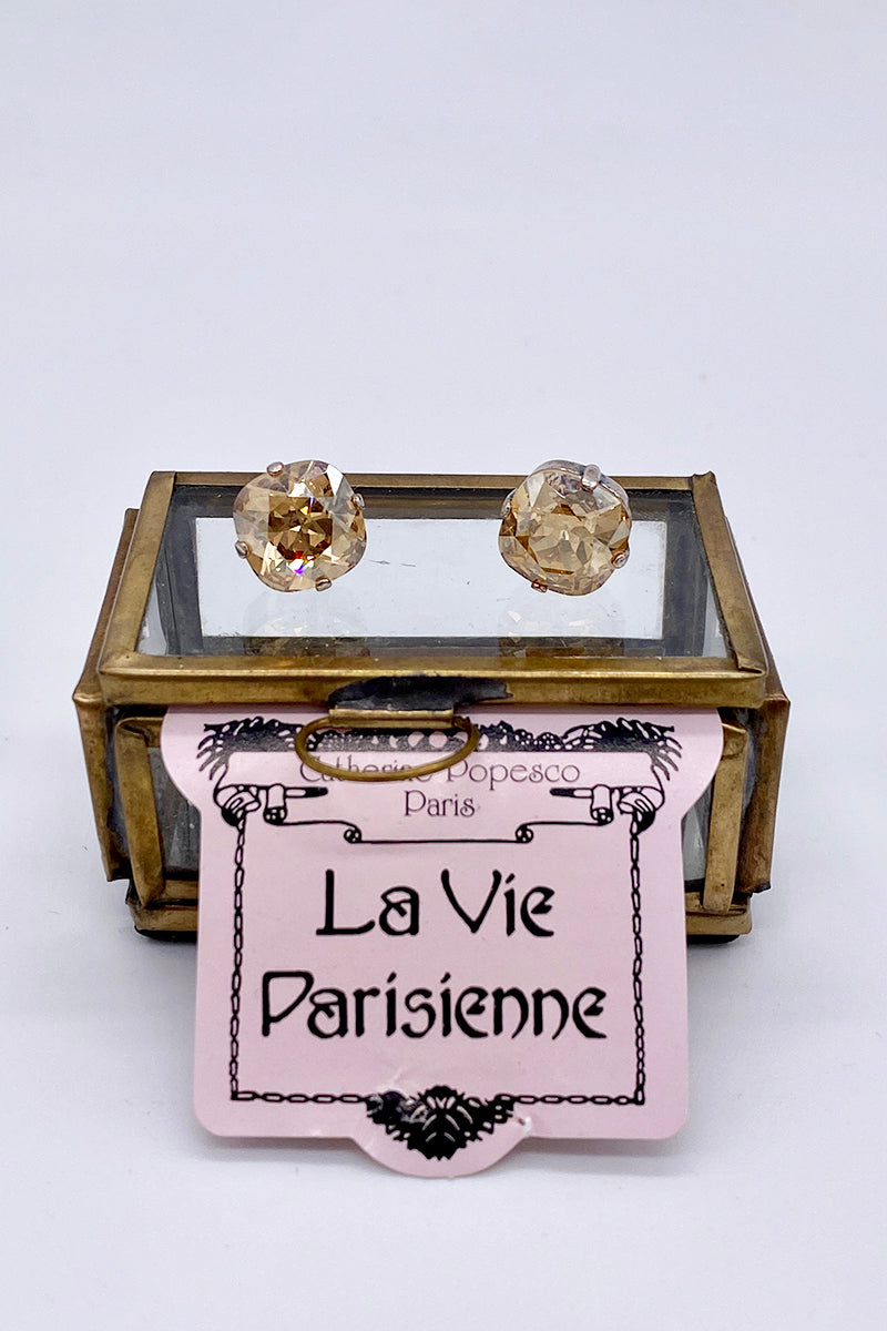 La Vie Parisienne - Champagne Swarovski Crystal Stud Earrings