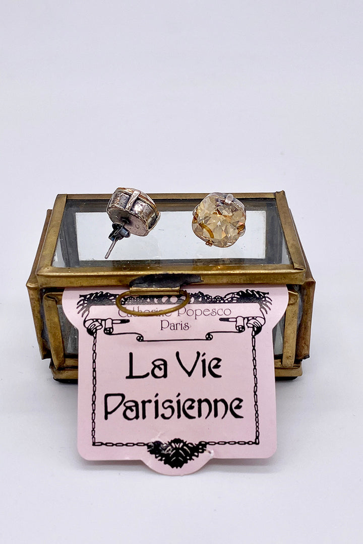 La Vie Parisienne - Champagne Swarovski Crystal Stud Earrings