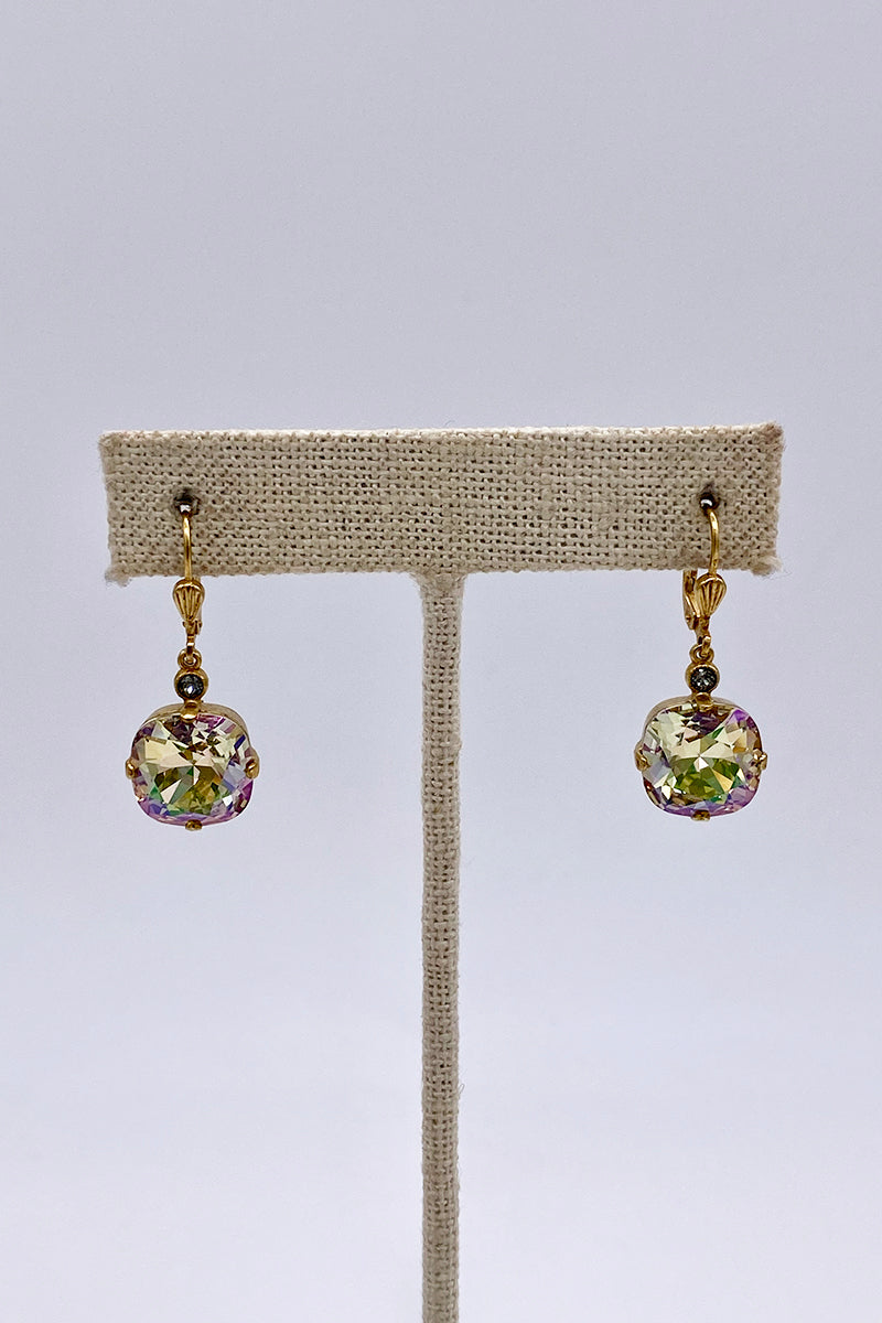 La Vie Parisienne - Champagne  Swarovski Crystal Leverback Hanging Stud Earrings