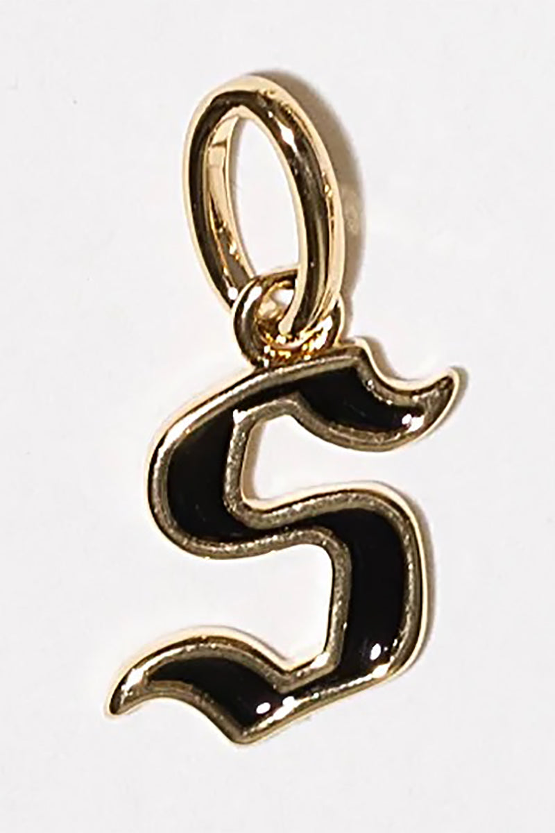 MIRANDA FRYE - Enamel Initial Charm with Sophie Chain in Gold - S