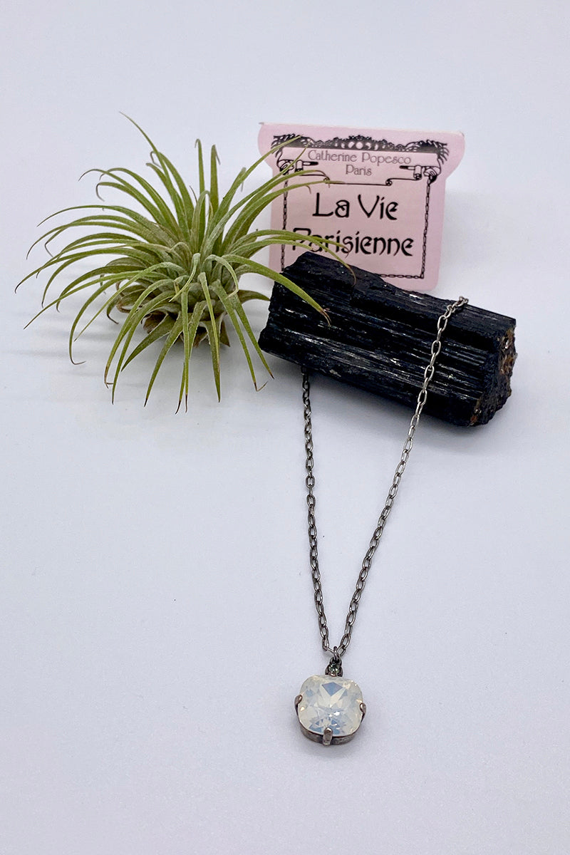 La Vie Parisienne - Swarovski Crystal Necklace - White Opal